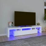 Prix bas - meuble tv / t�l�vision / hi - fi - avec lumi�res led - blanc 200x365x40 cm ?612958751537)