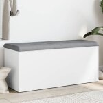 Prix bas - pouf banc de rangement - charge 300 kg - blanc 102x42x45 cm bois dingnierie ?790561782514) ...