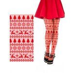 Bas rsille rouges  motifs nol adulte