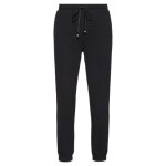 Bas de surv�tement boss hovered en coton m�lang� noir avec logo brod�