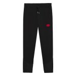 Bas de surv�tement dilvanos hugo en coton m�lang� avec logo estamp� � la cire noir