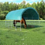 Prix bas - tonnelle / auvent gazebo tente pour btail pvc 37x37 m vert ?855243401514)