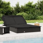 Prix bas - transat 2 places - avec toit pliable noir 213x118x97 cm213x118x97 cm - bain de soleil @byj6738291 ...