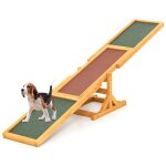 Bascule dagilit� pour chiens en bois costway ensemble de jeu et exercice pour chiens �quipement dentra�nement ...