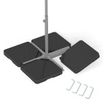 Pied de parasol d�port� - costway - remplie de leau 60kg & du sable 84kg - 4 pi�ces robustes