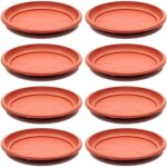 Base de jardini�re ronde en plastique soucoupe de drainage couleur terre cuite (8 pi�ces)�pais