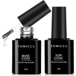 Base / top coat 2x8ml vernis gel uv semi - permanent no wipe studio manucure diy home nail polish soak ...