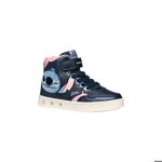 Baskets bébé fille - geox - skylin - bleu marine / rose - cuir - semelle lumineuse Baskets bébé fille - geox - skylin - bleu marine / rose - cuir - semelle lumineuse