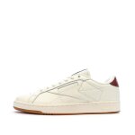 Baskets blanches / bordeaux homme reebok club grounds