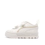 Baskets blanches fille puma stitching