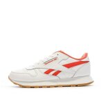 Baskets blanches / oranges garçon / fille reebok classic leather 100033587 Baskets blanches / oranges garçon / fille reebok classic leather 100033587