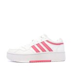Baskets blanches / roses femme adidas hoops 3. 0 bold