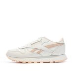 Baskets blanches / roses femme reebok classic leather