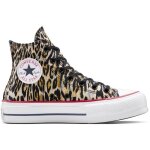 Baskets converse chuck taylor all star lift platform leopard marron mixte