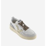 Baskets en effet cuir blanc et or femme victoria