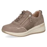 Basket femme - caprice - beige - nubuk - lacets et zip