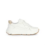 Baskets femme geox diamanta cuir blanc - amphibiox imperm�ables et respirantes
