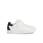Baskets femme - geox - eclyper - blanc / bleumarine - lacets - plat