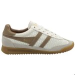 Gola tornado zephyr femme - baskets � lacets cuir blanc semelle compens�e gomme style r�tro