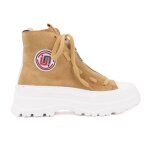 Baskets montantes cuir semelle paisse blanc femme icecool saint tropez