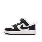 Baskets enfant - nike - court borough low recraf - noir / blanc - fermeture scratch - tige synthtique ...