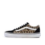 Baskets noir / lopard femme vans old skool animalier