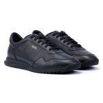 Baskets noires en cuir pour hommes
