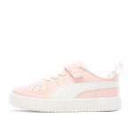 Baskets rose / blanche fille puma rickie