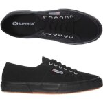 Baskets superga 2750 noir mixte - toile textile - semelle caoutchouc - lacets