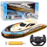 Bateau pneumatique leantoys bateau gonflable de luxe t�l�command� avec lumi�res led