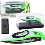 Bateau pneumatique leantoys bateau � moteur t�l�command� rc blanc - vert 15 cm lean toys