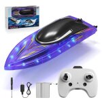 Bateau tlcommand jeu deau avec 24 ghz 15 + kmh corps entier tanche batterie pour piscines lacs rivire ...