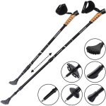 Btons de marche nordique tlescopiques en alu avec dragonnes randonne - gris