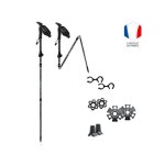 B�ton de randonn�e pliable guidetti flashlock emeraude mk2 (x2)