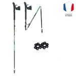 B�ton de trail pliable guidetti explore n�o (x2) - vert - 130 cm