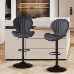 Batony tabouret de bar lot de 2 chaise de bar chaises de cuisine avec dossier et repose - pieds pour ...