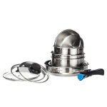 Batterie de cuisine 10 pièces arthur martin - poêles et casseroles en inox avec couvercles et poignée ... Batterie de cuisine 10 pièces arthur martin - poêles et casseroles en inox avec couvercles et poignée ...