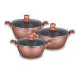 Batterie de cuisine 6 pices cheffinger bronze avec revtement marbre