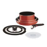 Batterie de cuisine 7 pices ingenio paprika red tefal - tous feux sauf induction - l1519092