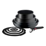 Batterie de cuisine 8 pices ingenio ih charcoal grey tefal - tous feux + induction - l7729892