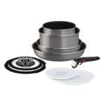 Batterie de cuisine 9 pi�ces ingenio cassis grey tefal - tous feux sauf induction - l1619192