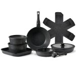 Batterie de cuisine antiadhésive en granit - duoku - 17 pièces - avec poignées amovibles poêles à frire ... Batterie de cuisine antiadhésive en granit - duoku - 17 pièces - avec poignées amovibles poêles à frire ...