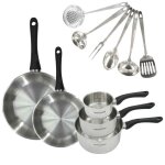 Batterie de cuisine - tous feux dont induction - fackelmann - geneva - inox - 2 poêles 24 et 28 3 casseroles ... Batterie de cuisine - tous feux dont induction - fackelmann - geneva - inox - 2 poêles 24 et 28 3 casseroles ...