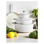 Batterie de cuisine en fonte xanten 7 pi�ces blanc