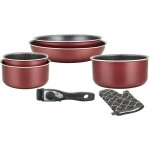 Batterie de cuisine revêtement pierre avec manche amovible 7 pièces bordeaux herzberg hg8053 - br Batterie de cuisine revêtement pierre avec manche amovible 7 pièces bordeaux herzberg hg8053 - br