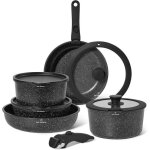 Batterie de cuisine induction 11 pices just perfecto - set de casseroles et poeles - tous feux dont ...