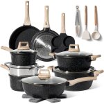 Batterie de cuisine induction 21 pices just perfecto - set de casseroles et poeles - tous feux dont ...