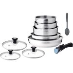 Batterie de cuisine induction - arthur martin - am4485 - acier inoxydable - 10 pièces - poignée amovible ... Batterie de cuisine induction - arthur martin - am4485 - acier inoxydable - 10 pièces - poignée amovible ...