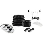 Batterie de cuisine induction - arthur martin - am558 - aluminium - 20 pices - poigne amovible - tous ...