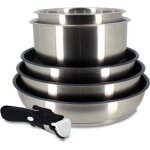 Batterie de cuisine - induction - menastyl - 7930018 - inox - 6 pièces - poignée amovible - gris Batterie de cuisine - induction - menastyl - 7930018 - inox - 6 pièces - poignée amovible - gris
